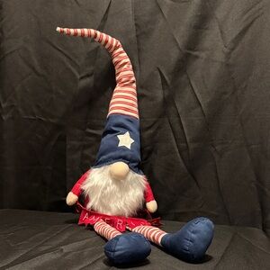 Festive Gnome with Blue and Red Accents